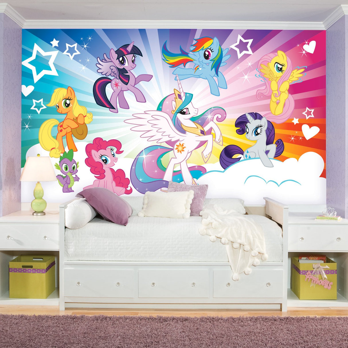 My Little Pony Cloud Multicolor XL Chair Rail Prepasted Wall Mural - York JL1335M