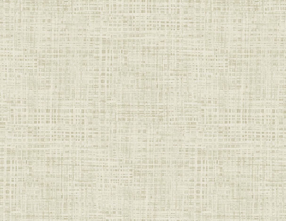 Ami linen-inspired textured wallpaper in neutral beige with a subtle woven grid pattern