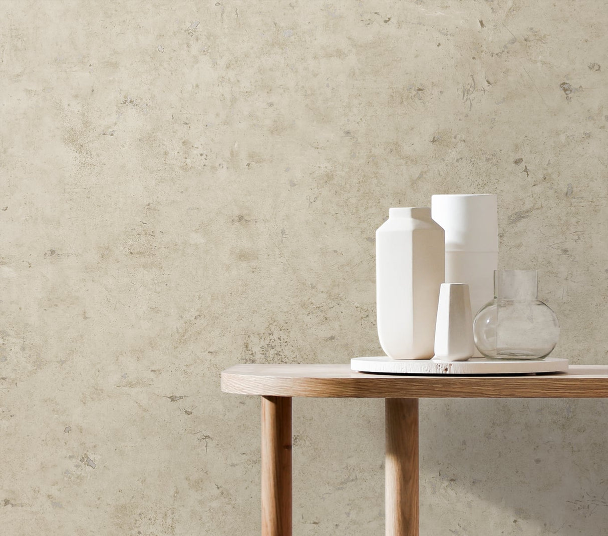 Hana Ivory & Metallic Pearl by Japandi Style Faux Plaster Wallpaper – Seabrook Designs JP10205