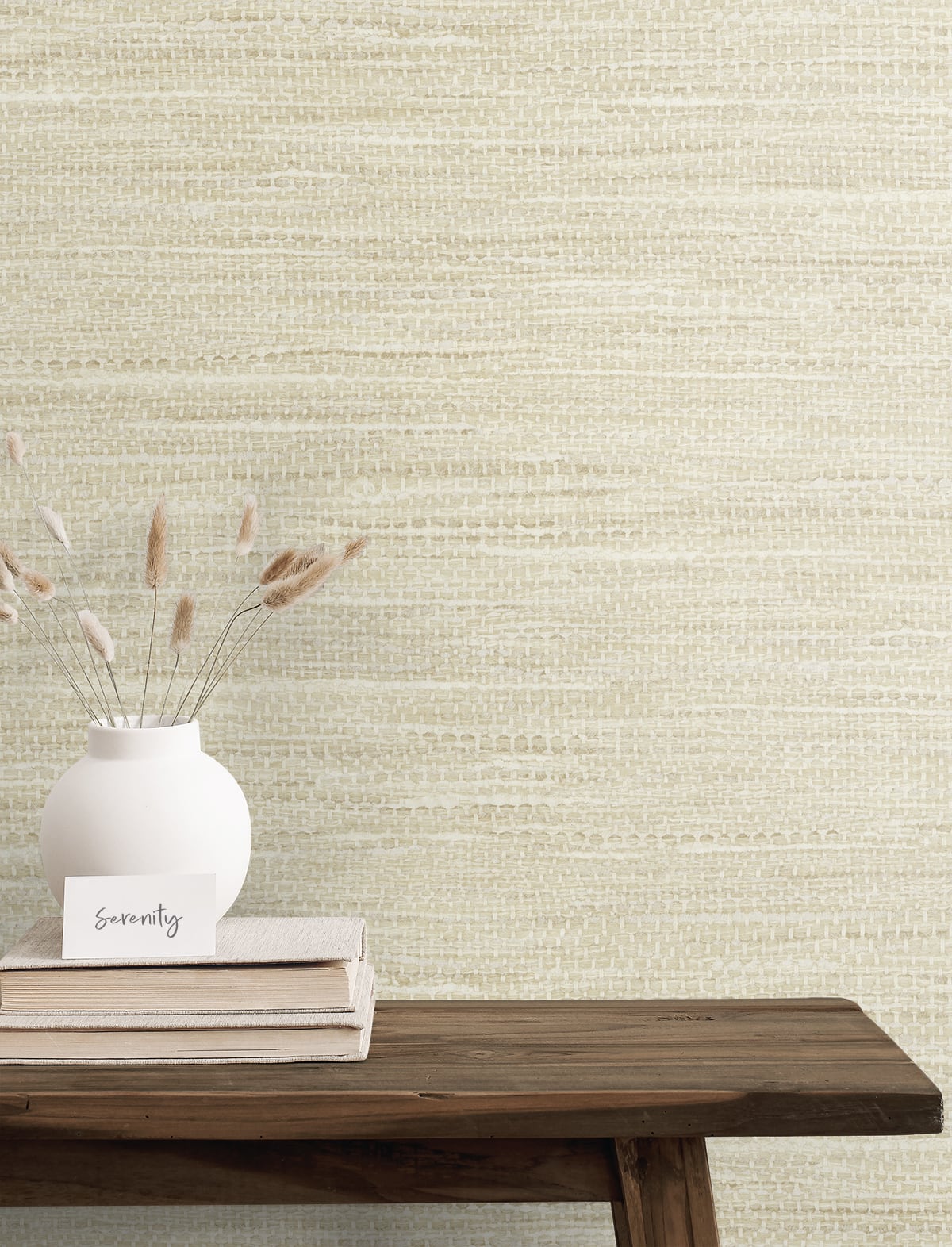 Rina Sand by Japandi Style Textured Faux Grasscloth Matte Sidewall Wallpaper – Seabrook Designs JP10305