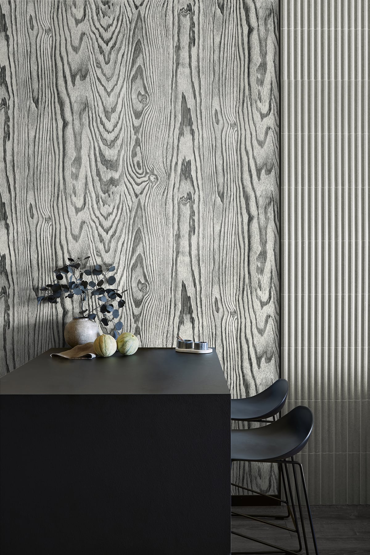 Nina Salt & Pepper by Japandi Style Wood Grain Wallpaper – Seabrook Designs JP10510