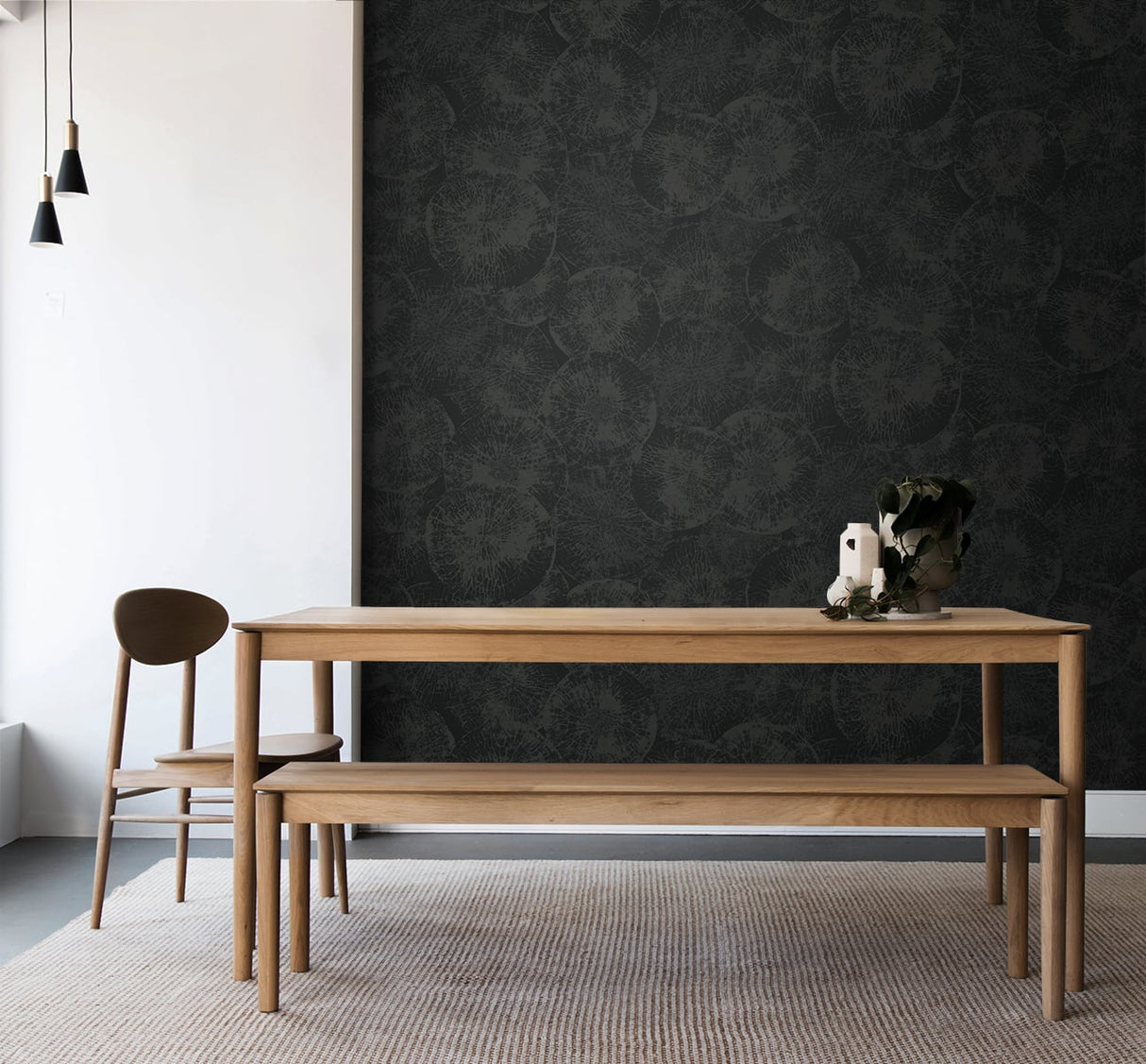 Eren Rich Onyx by Japandi Style Abstract Wallpaper – Seabrook Designs JP10710