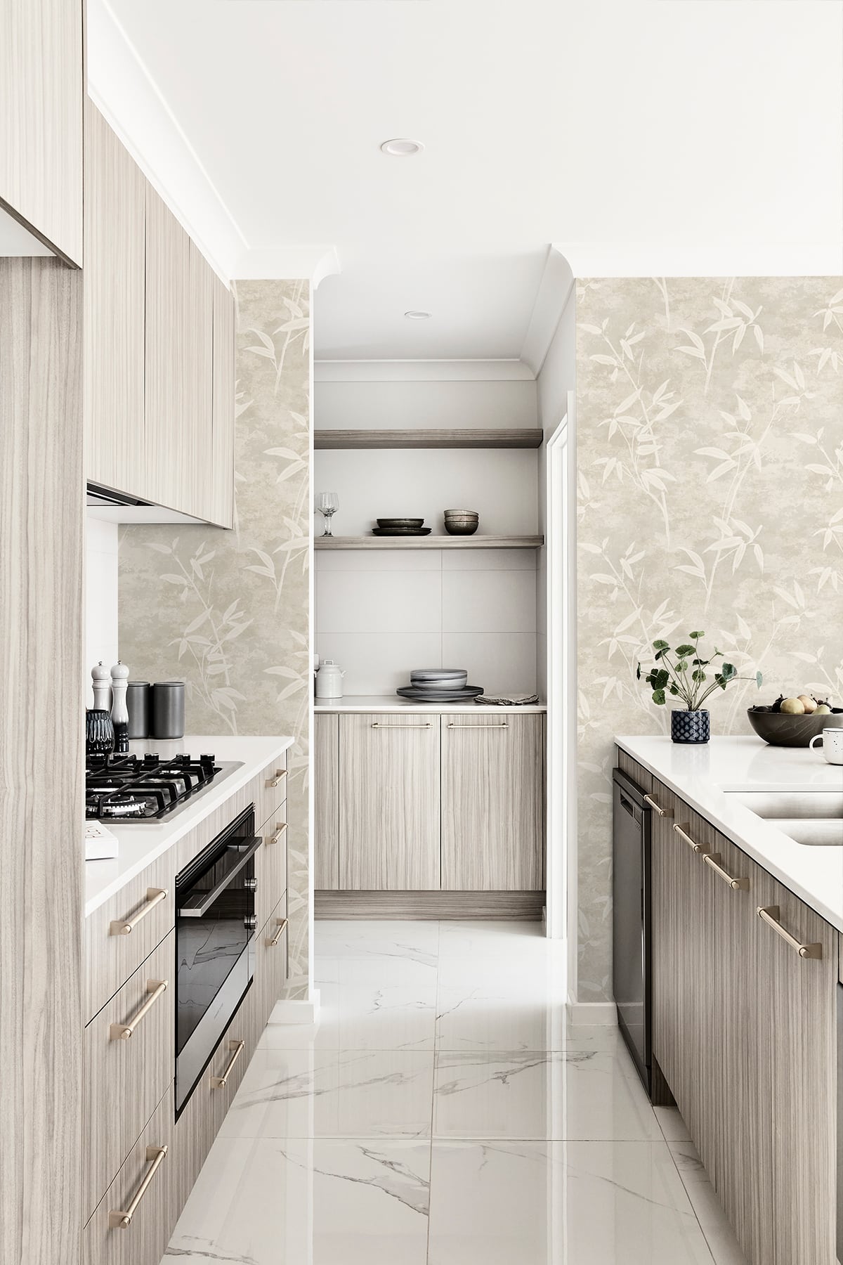 Honshu Bamboo Warmstone by Japandi Style Botanical Bamboo Wallpaper – Seabrook Designs JP10907