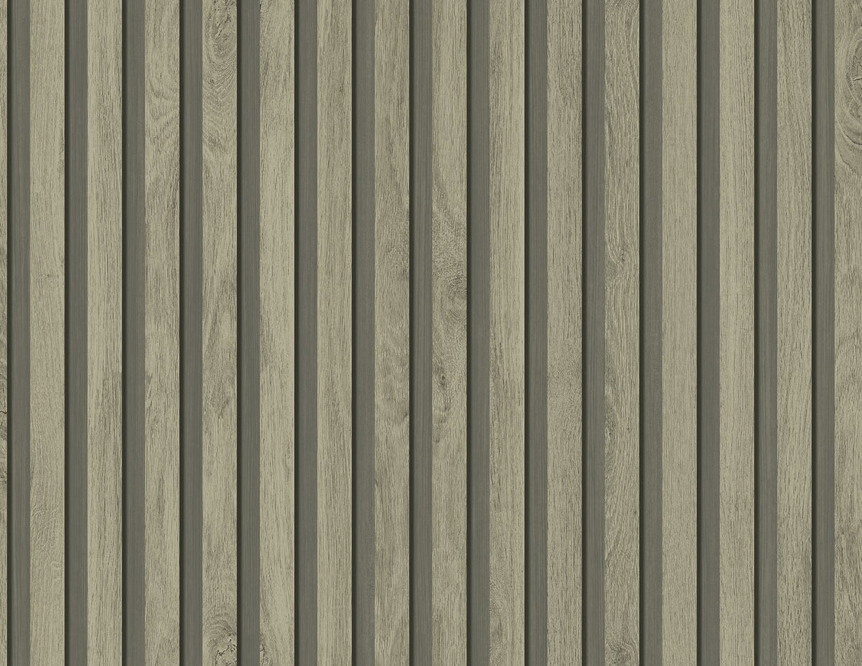 Jun Shadow wood slat wallpaper in grey tones