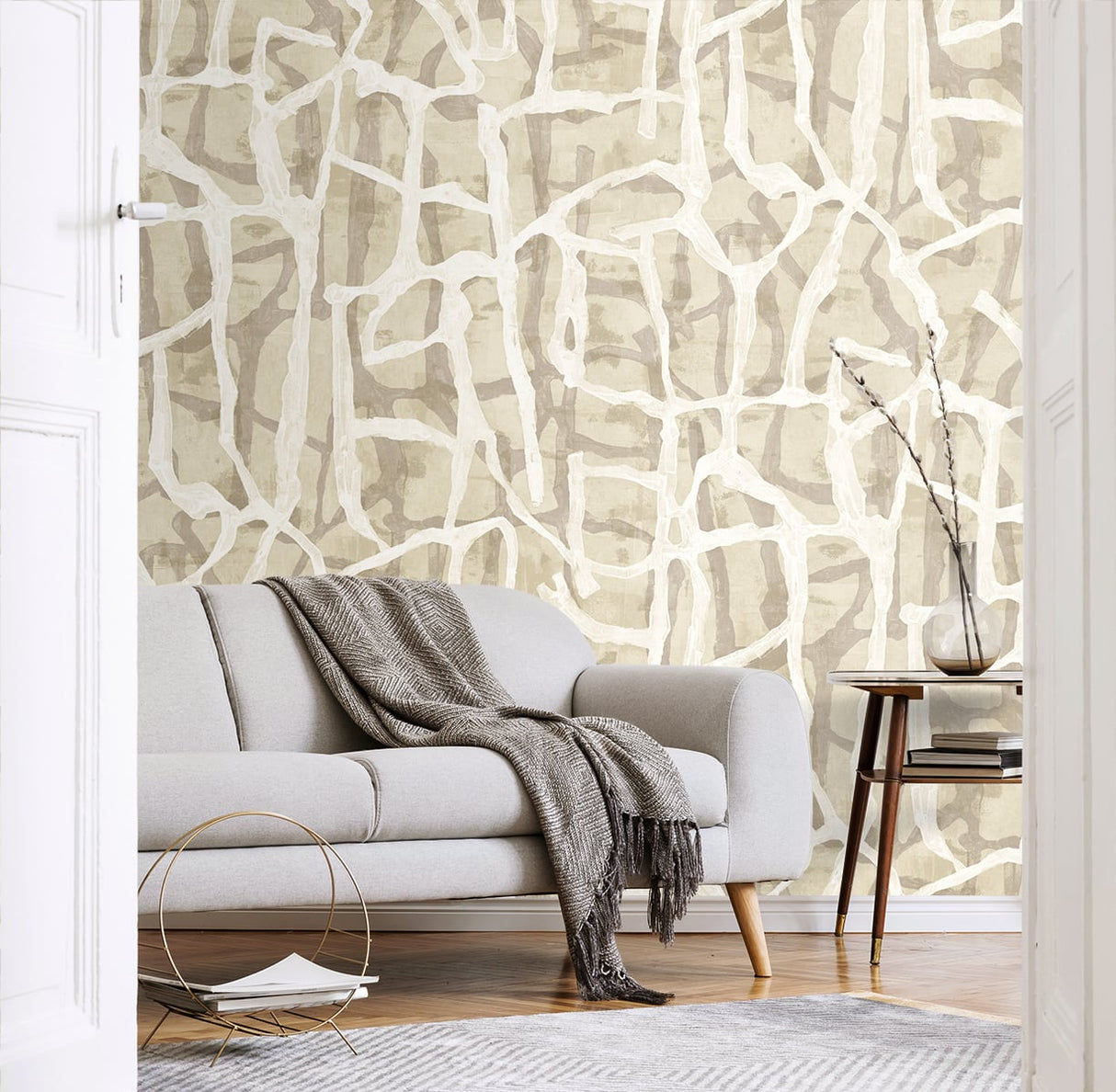 Jouji Cafe Latte by Japandi Style Abstract Wall Mural – Seabrook Designs JP11505M