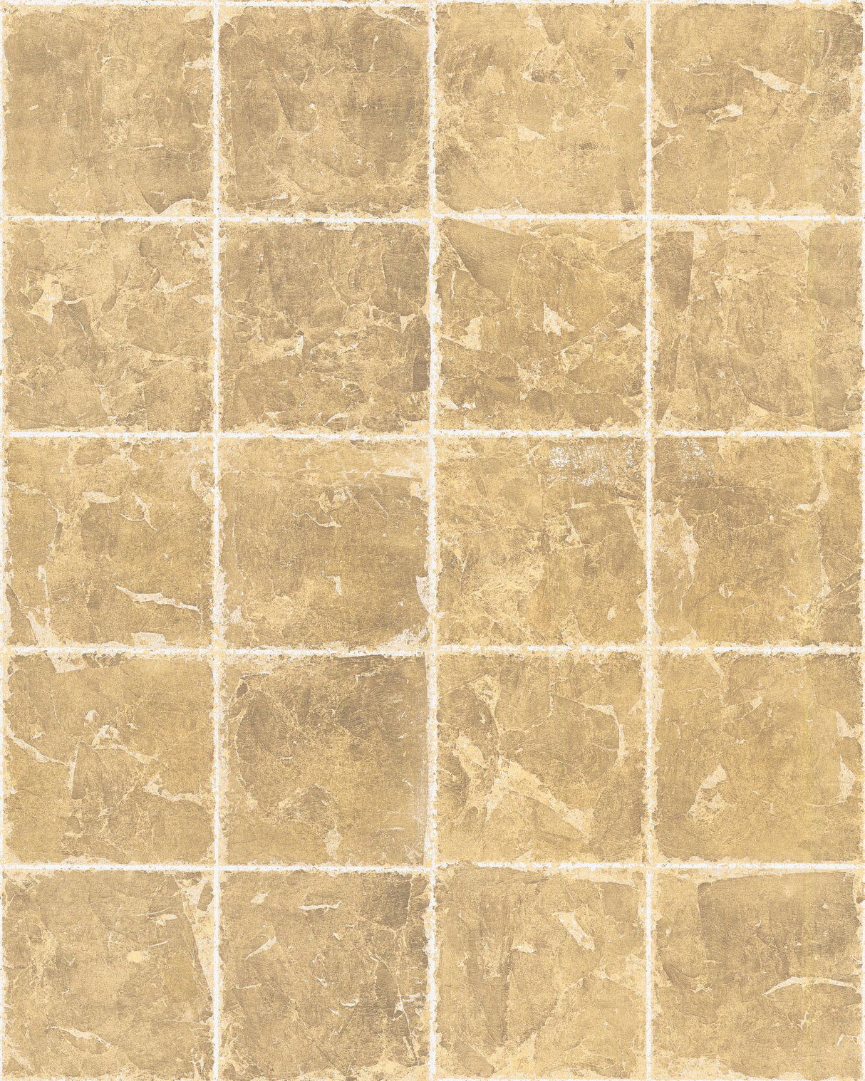 Metal Leaf Squares Gold Wallpaper with Geometric Gilded Tile Motif - York KT2102