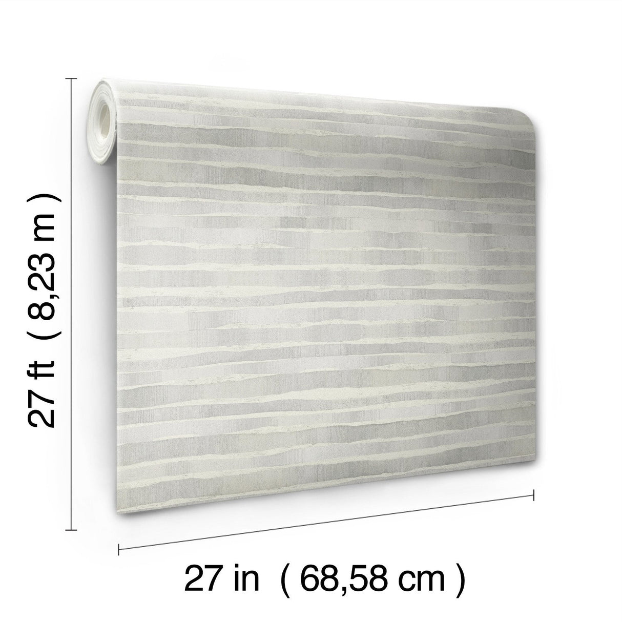 Dreamscapes Grey Textured Horizontal Stripe Wallpaper - York KT2182