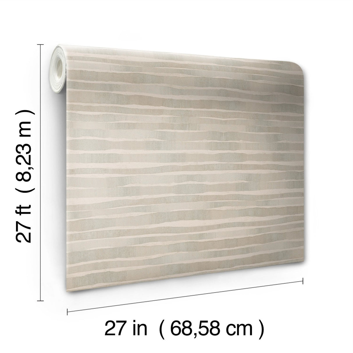 Dreamscapes Taupe Wallpaper with Textured Horizontal Stripe - York KT2183