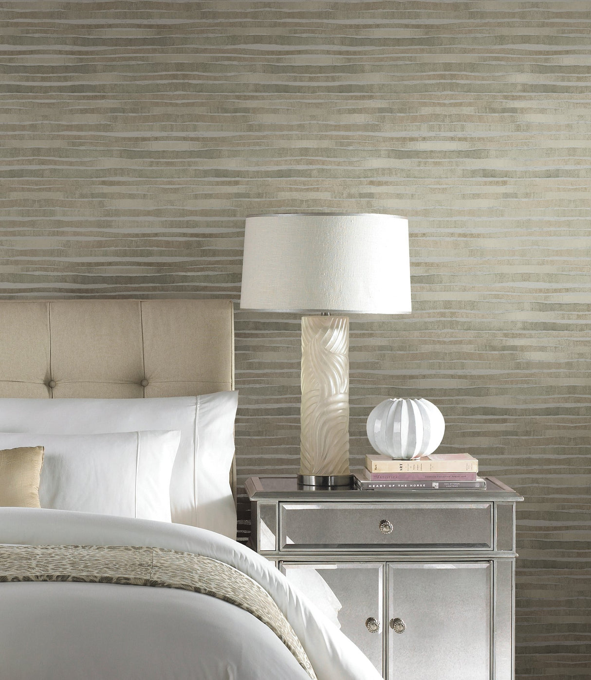 Dreamscapes Brown Horizontal Striped Textures Wallpaper - York KT2184