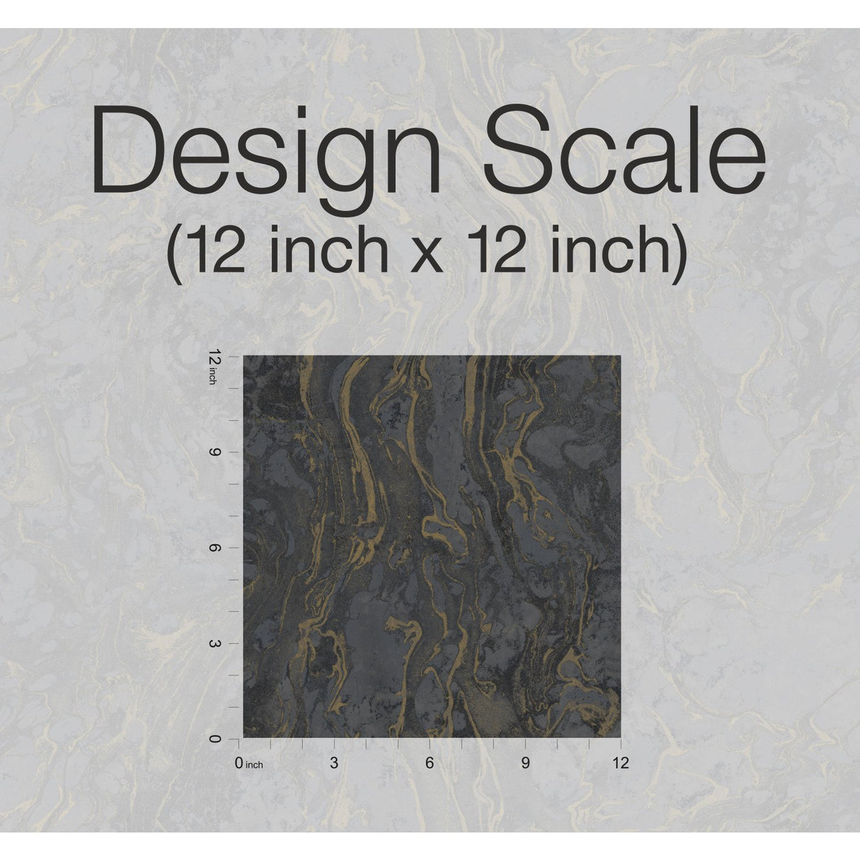 Polished Marble Black Wallpaper with Modern Marble Veining - York KT2224