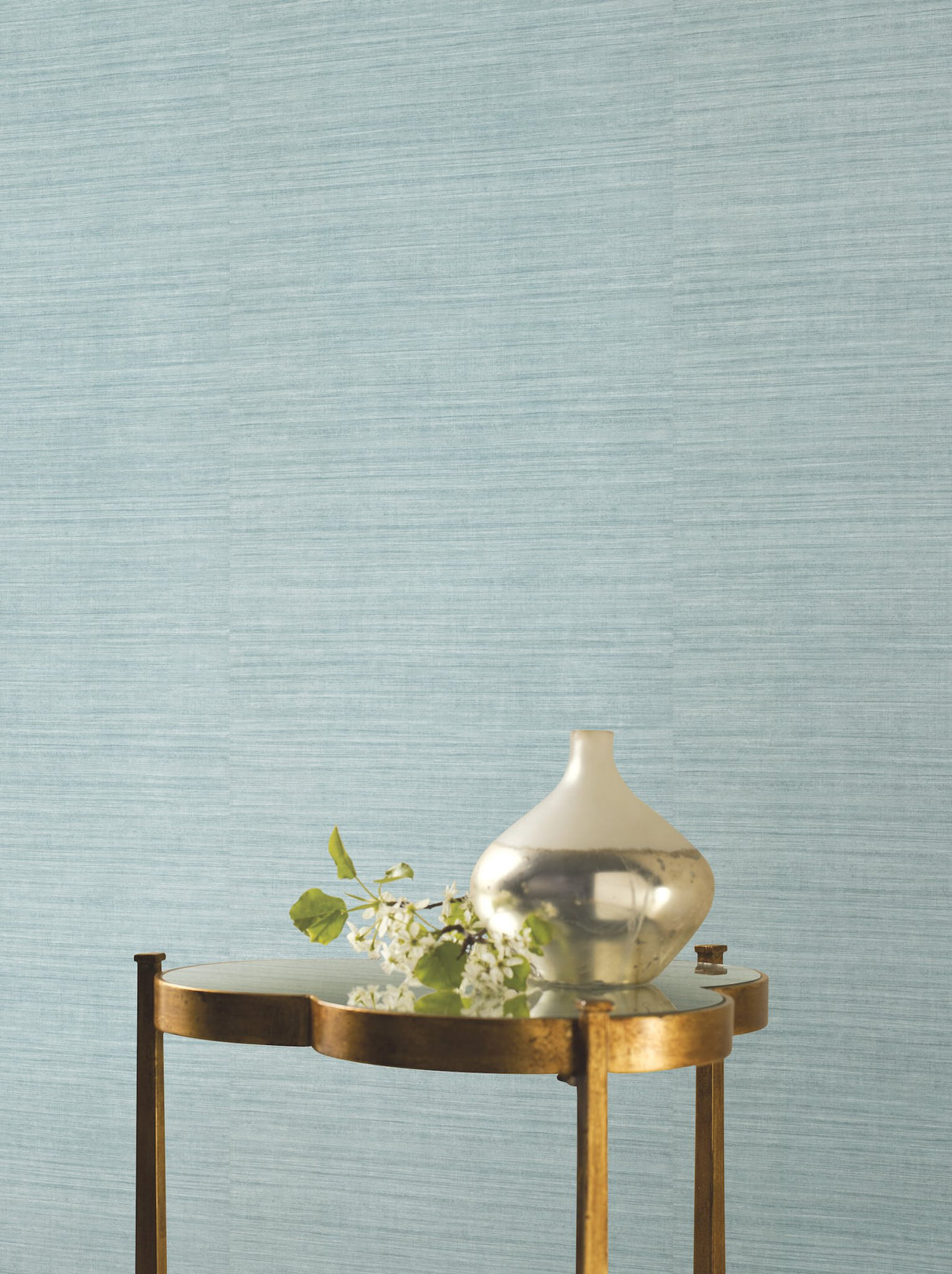 Silk Elegance Blue Wallpaper with Woven Silk Texture - York KT2250N