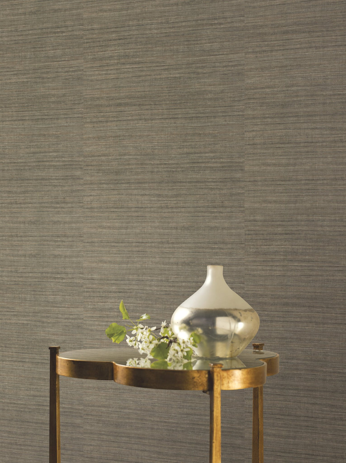 Silk Elegance Brown & Black Wallpaper with Woven Silk Texture - York KT2252N