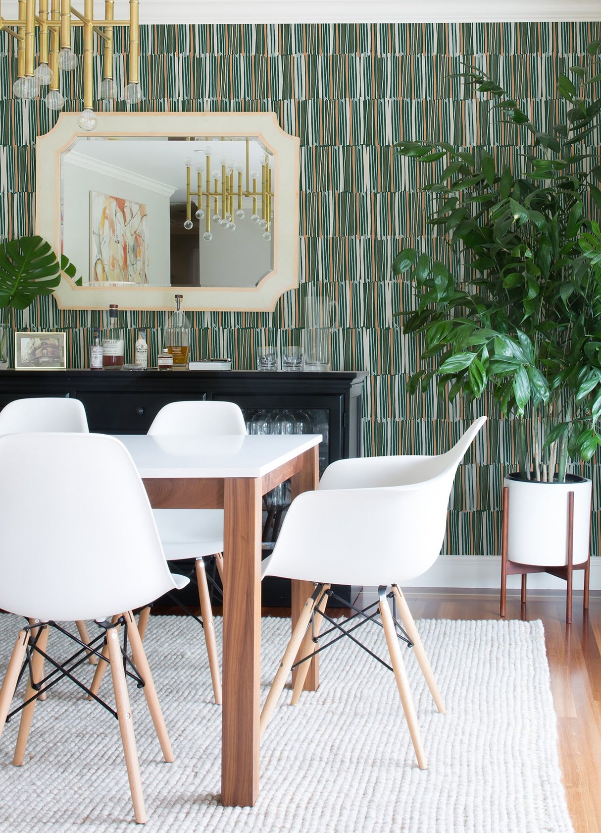 Thistle Green Abstract Brushstroke Peel & Stick Wallpaper with Distressed Texture - NuWallpaper LDS4580