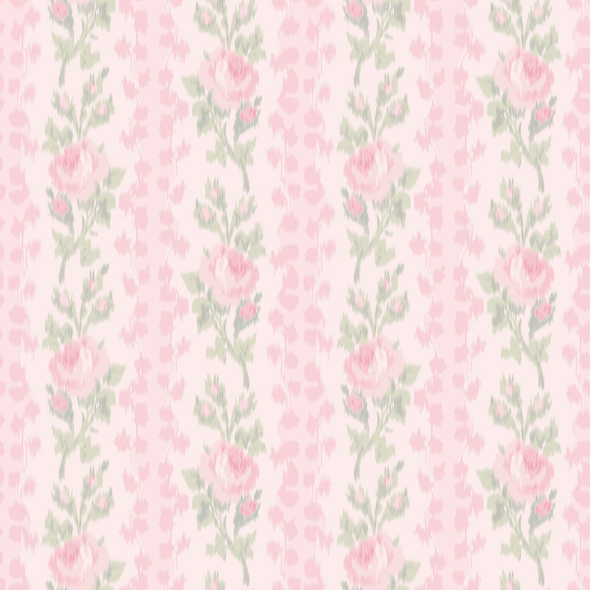 Blooming Heirloom Strawberry Macaron Rose Stripe Peel and Stick Wallpaper by NuWallpaper LFS6491