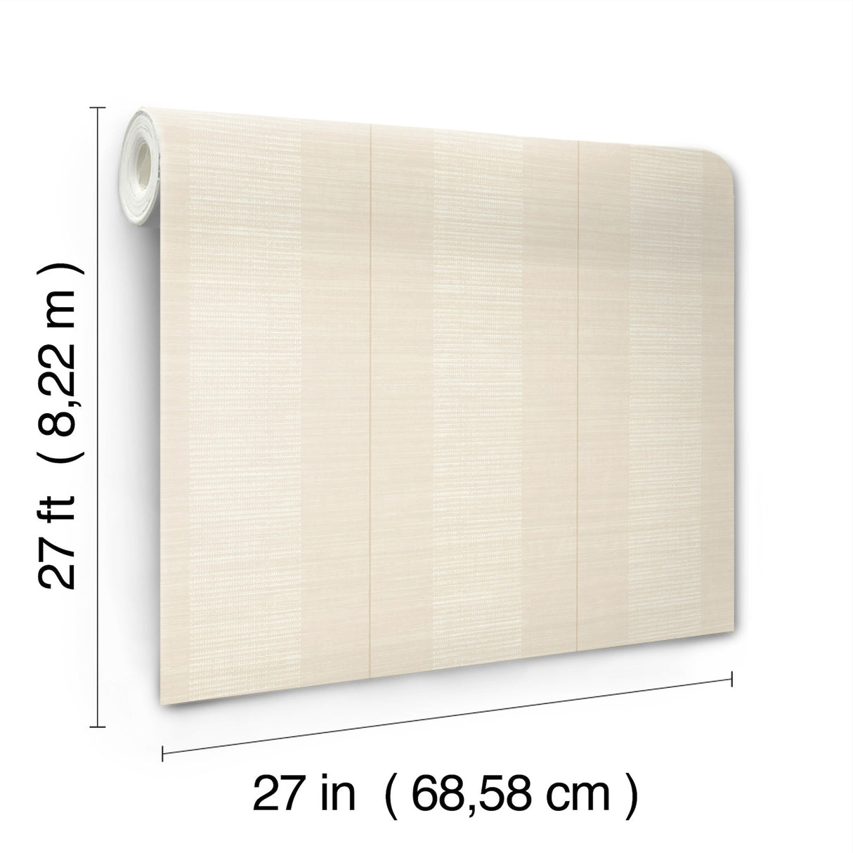 Colbert Stripe Ivory by Antonina Vella Raised Ink Pearl Traditional Textured Stripe Wallpaper from the Layered Luxe Collection - LL3205