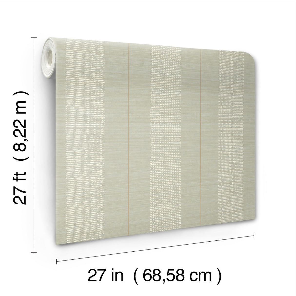 Colbert Stripe Seafoam by Antonina Vella Layered Luxe Traditional Raised Ink Metallic Stripe Textured Non Woven Wallpaper - LL3206