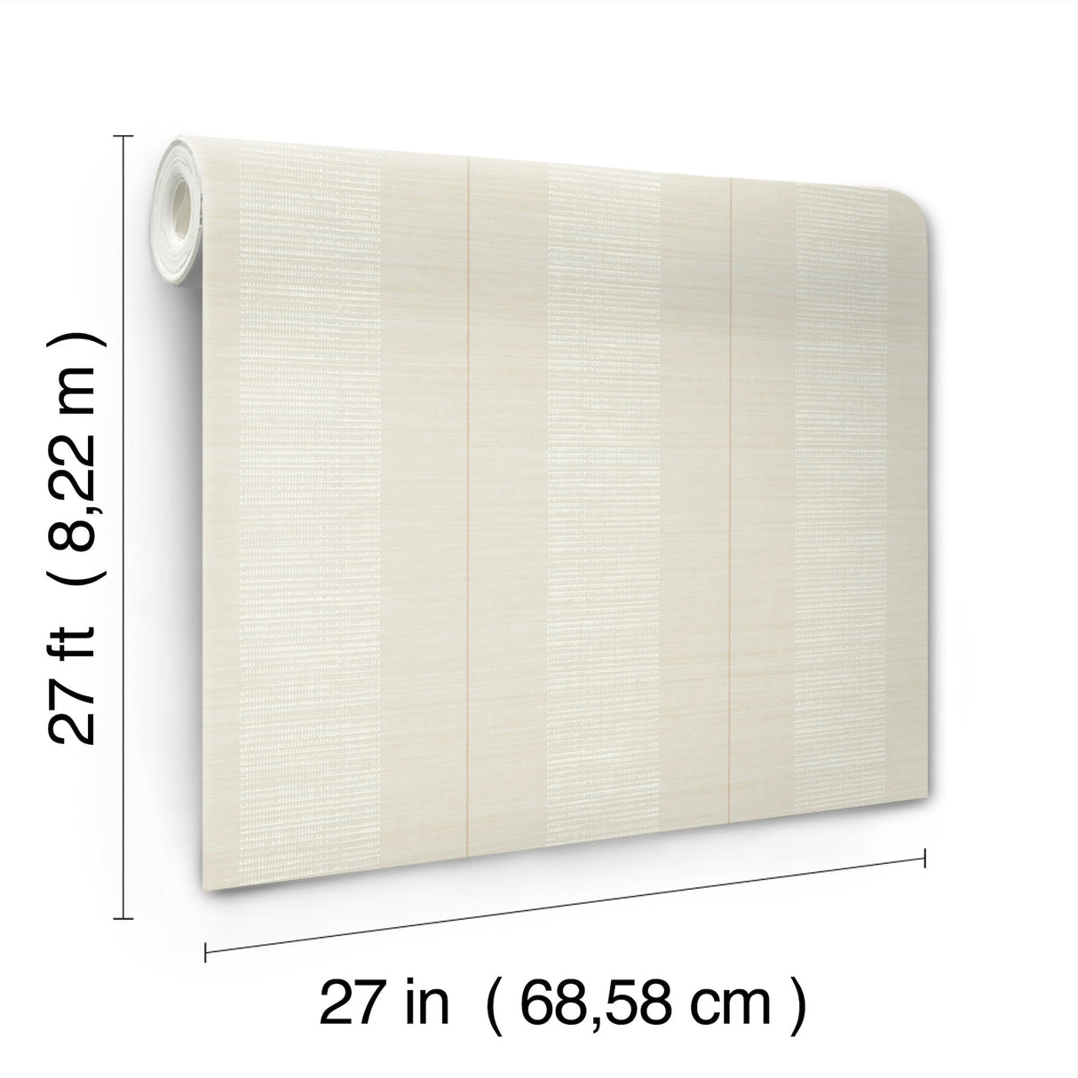 Colbert Stripe Light Grey by Antonina Vella Traditional Raised Ink Pearl Textured Stripe Non-Woven Unpasted Wallpaper from Layered Luxe - LL3207