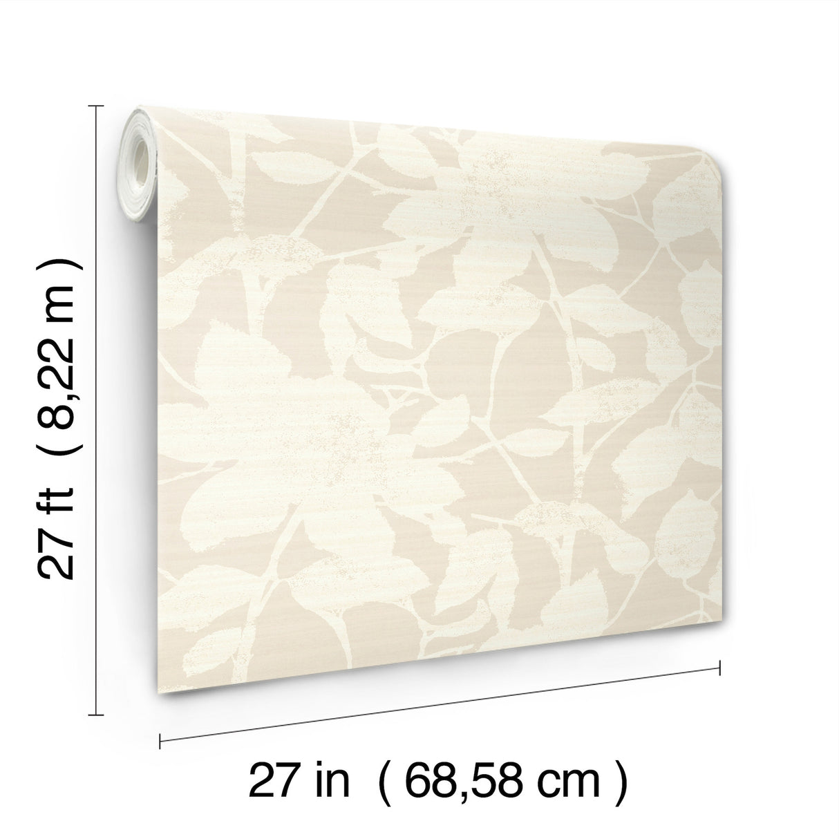 Solange Neutral Botanical by Antonina Vella Ivory and Taupe Floral Botanical Wallpaper - LL3211