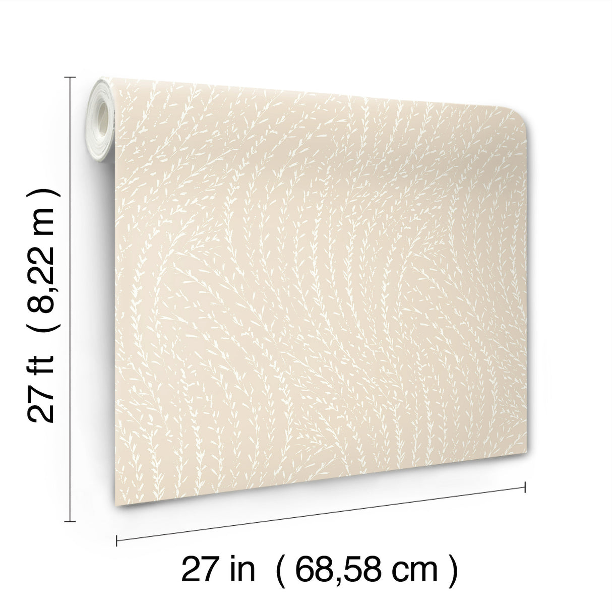 Willow Song Wheat Botanical by Antonina Vella Unpasted Non Woven Wallpaper 27in x 27ft - Antonina Vella LL3219