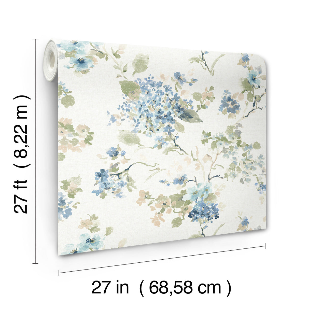 Veiled Garden Sky Blue Floral by Antonina Vella Botanical Unpasted Non Woven Wallpaper - Antonina Vella LL3229