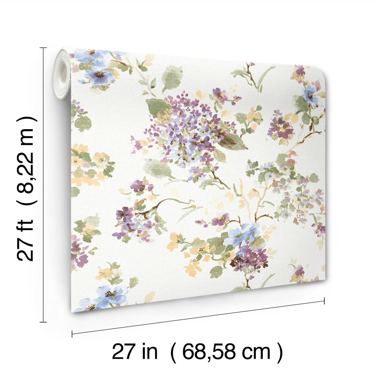 Veiled Garden Plum Floral Wallpaper by Antonina Vella, Traditional Botanical Flowers, Non Woven Unpasted, 27 in x 27 ft - LL3232