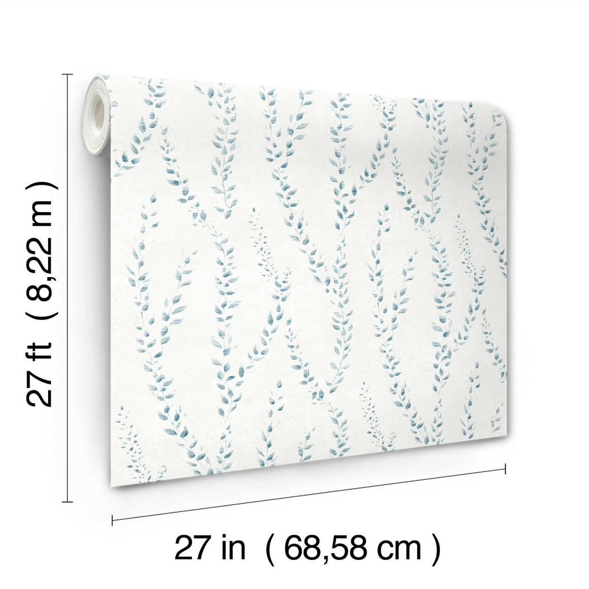 Alpenrose Sapphire by Antonina Vella Delicate Botanical Climbing Vine Non Woven Unpasted Traditional Wallpaper Roll 27in Wide x 27ft Long - LL3256