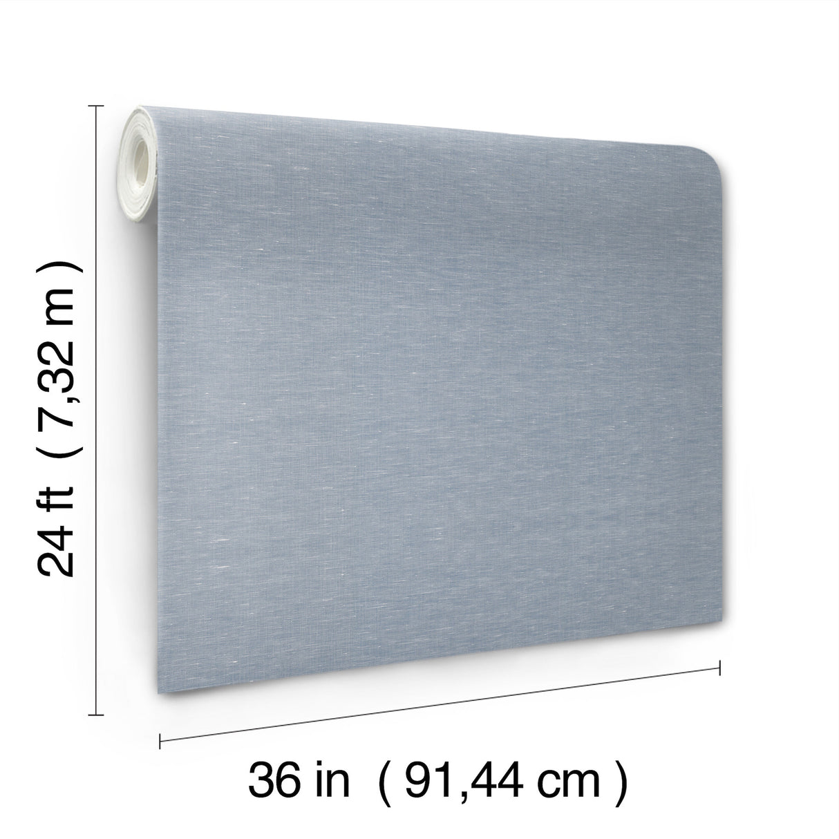Hempfield Weave Blue by Antonina Vella Loomed Unpasted Cotton and Hemp on Non Woven Wallpaper Roll, 36-in x 24-ft, Layered Luxe - LL4351