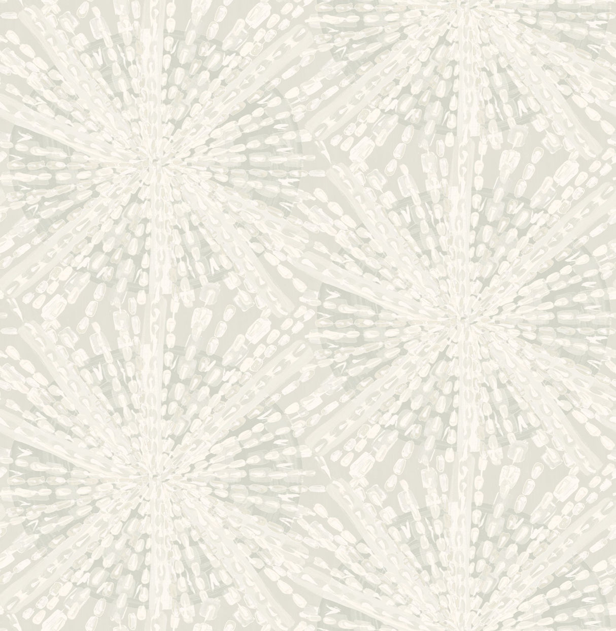 Sunburst Silver Peel & Stick Wallpaper with Metallic Geometric Motif - NuWallpaper LLS4117