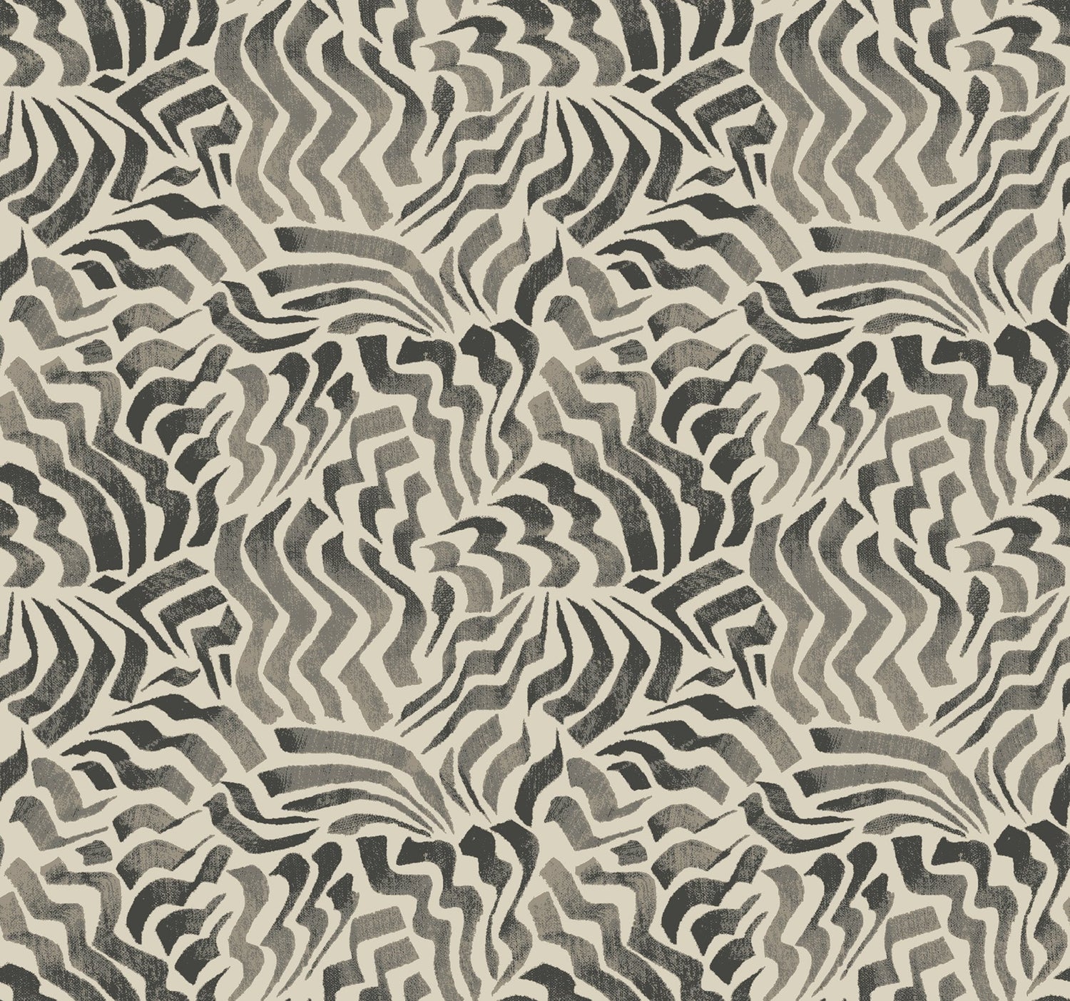 Zora Wave Charcoal Wallpaper with Eclectic Weaves Pattern - York LM5324
