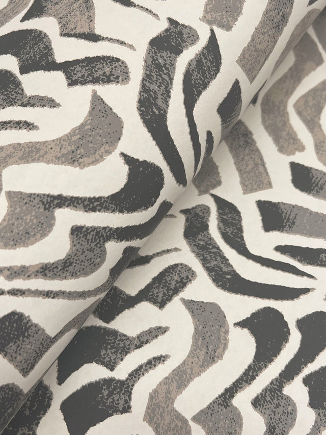 Zora Wave Charcoal Wallpaper with Eclectic Weaves Pattern - York LM5324