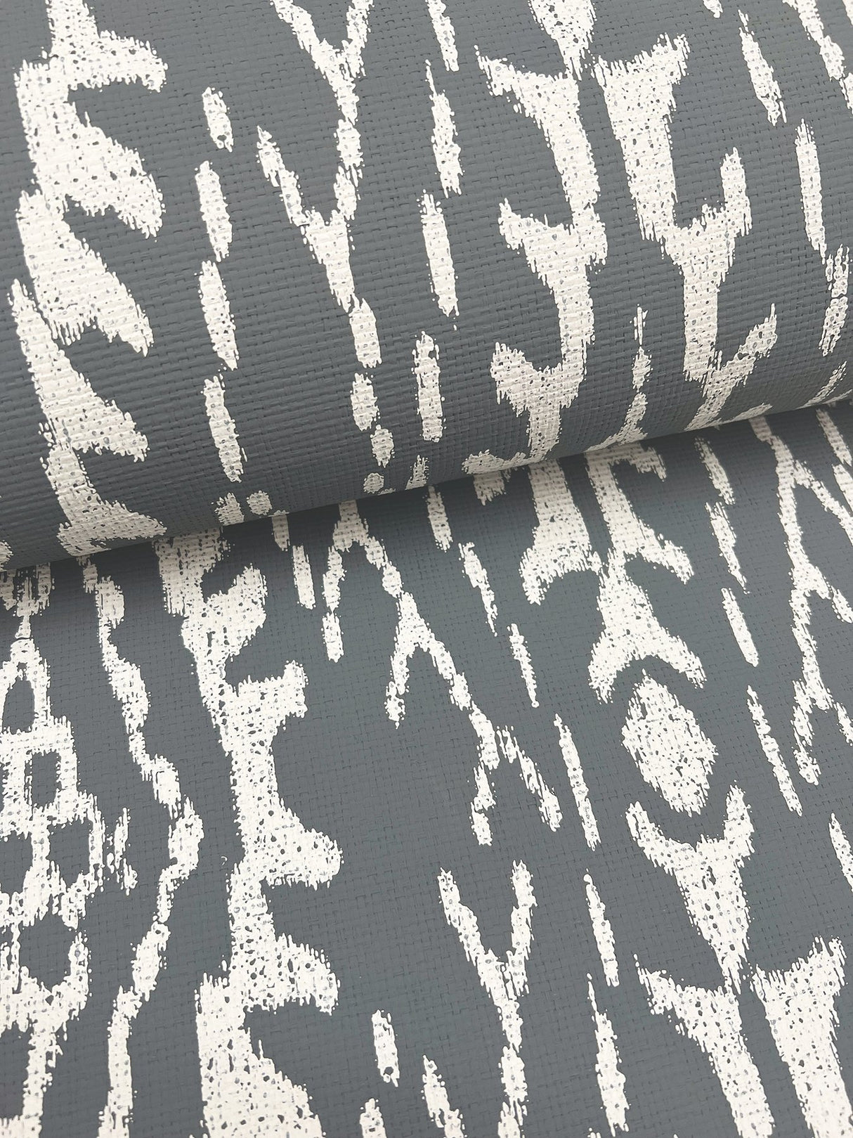 Rousseau Paperweave Charcoal Wallpaper with Geometric Ikat Pattern - York LM5342