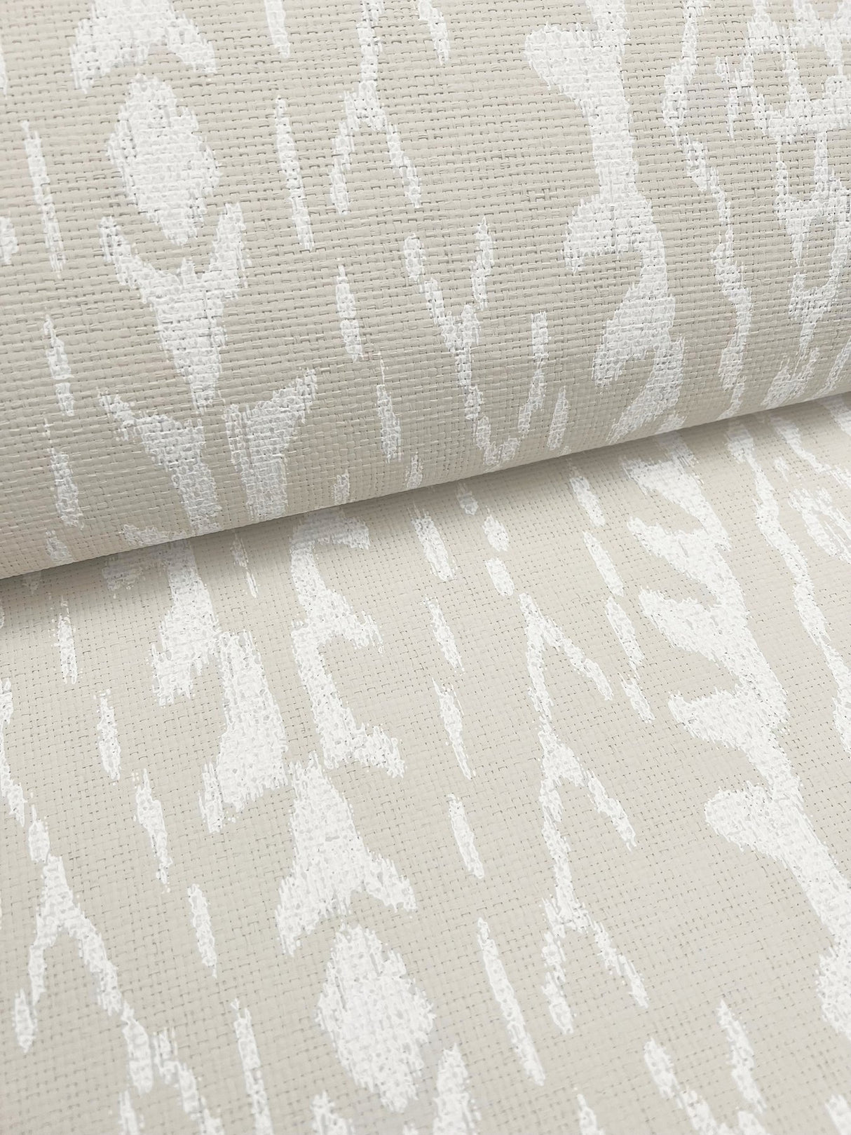 Rousseau Paperweave Linen Wallpaper with Geometric Ikat Motif - York LM5343