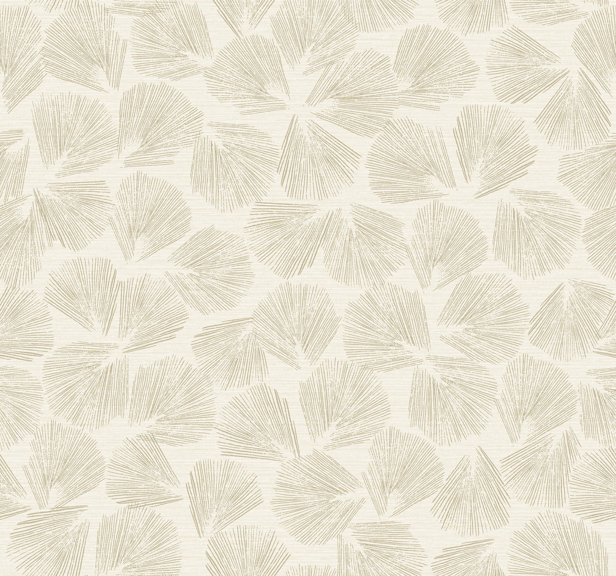 Elora Leaf Gold Wallpaper with Metallic Botanical Fan-Leaf Motif, Transitional - York LM5353