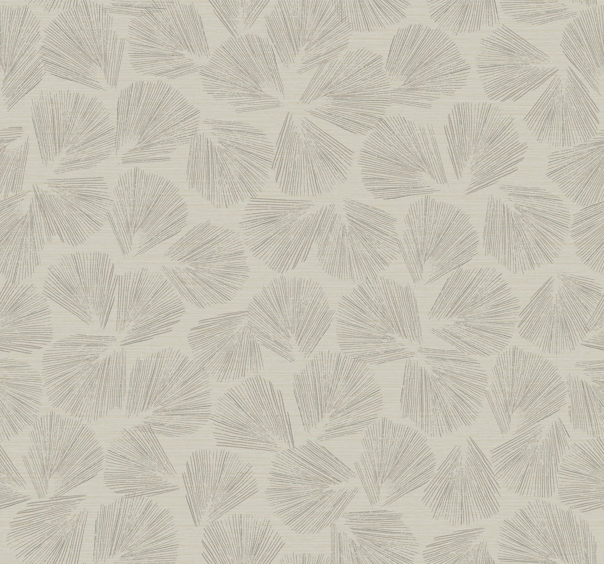 Elora Leaf Taupe Wallpaper with Metallic Botanical Fan-Leaf Motif - York LM5354