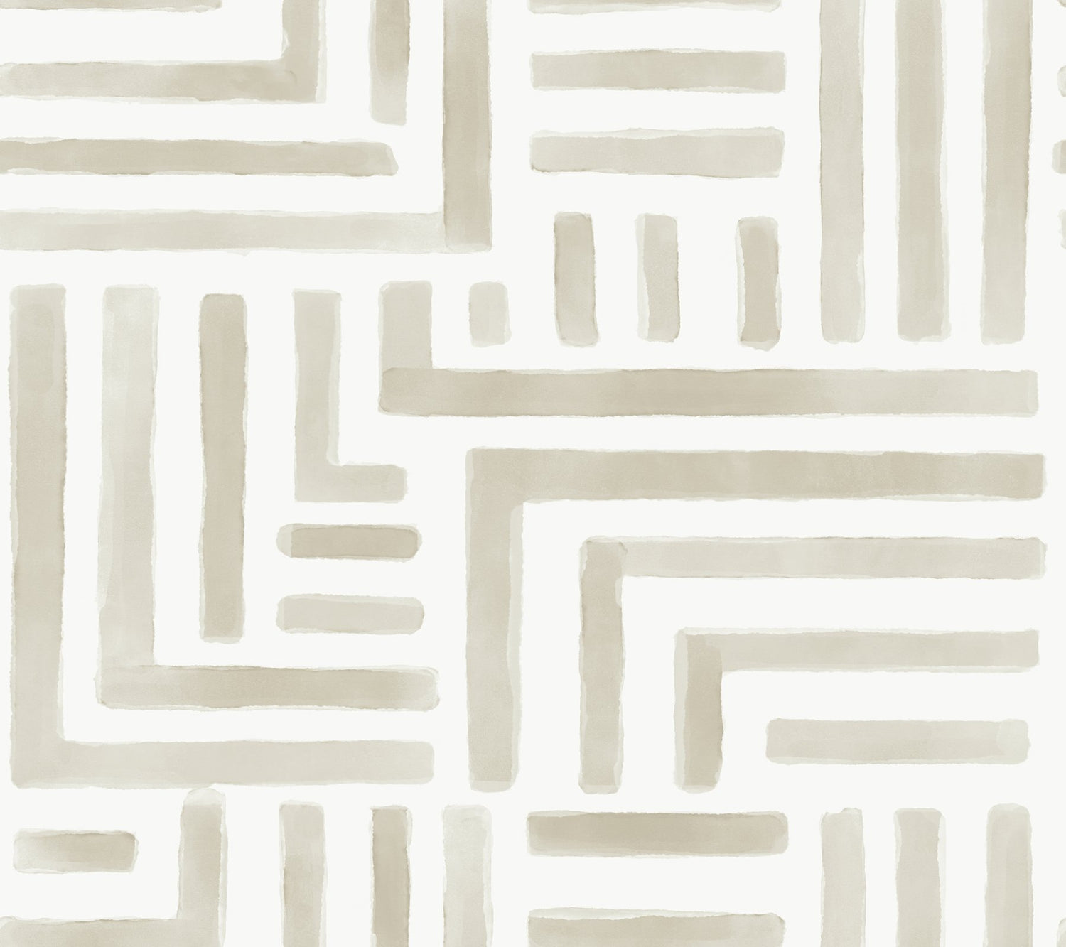 Painterly Labyrinth Light Neutral Geometric Non Woven Wallpaper - York LM5362