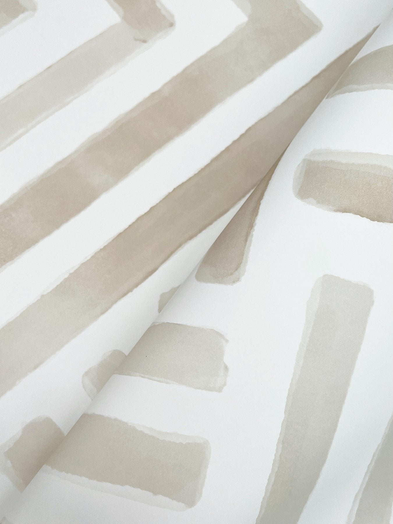 Painterly Labyrinth Light Neutral Geometric Non Woven Wallpaper - York LM5362