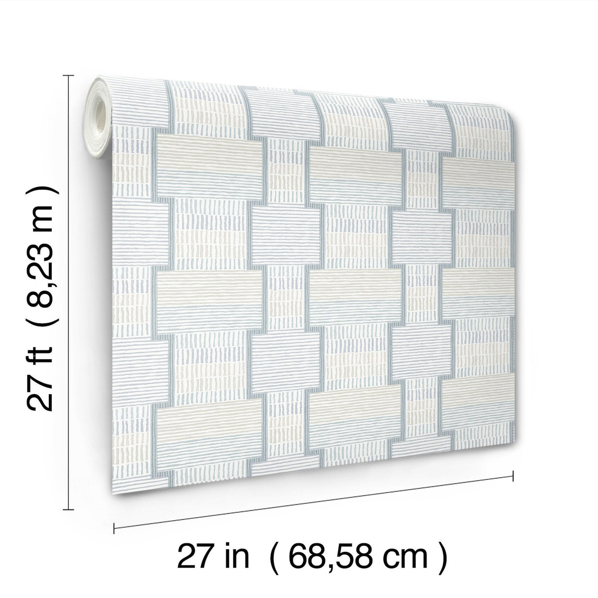 La Broderie Sky Blue Geometric Raised Ink Wallpaper - York LM5374
