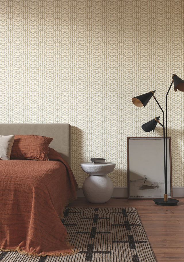 Martigue Stripe Ochre Wallpaper with Bohemian Stripe Motif - York LM5381