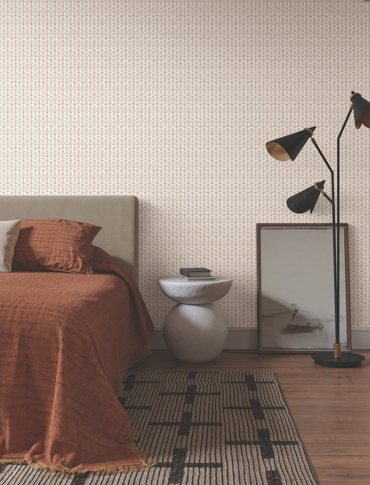 Martigue Stripe Blush Wallpaper with Bohemian Stripe Pattern - York LM5386