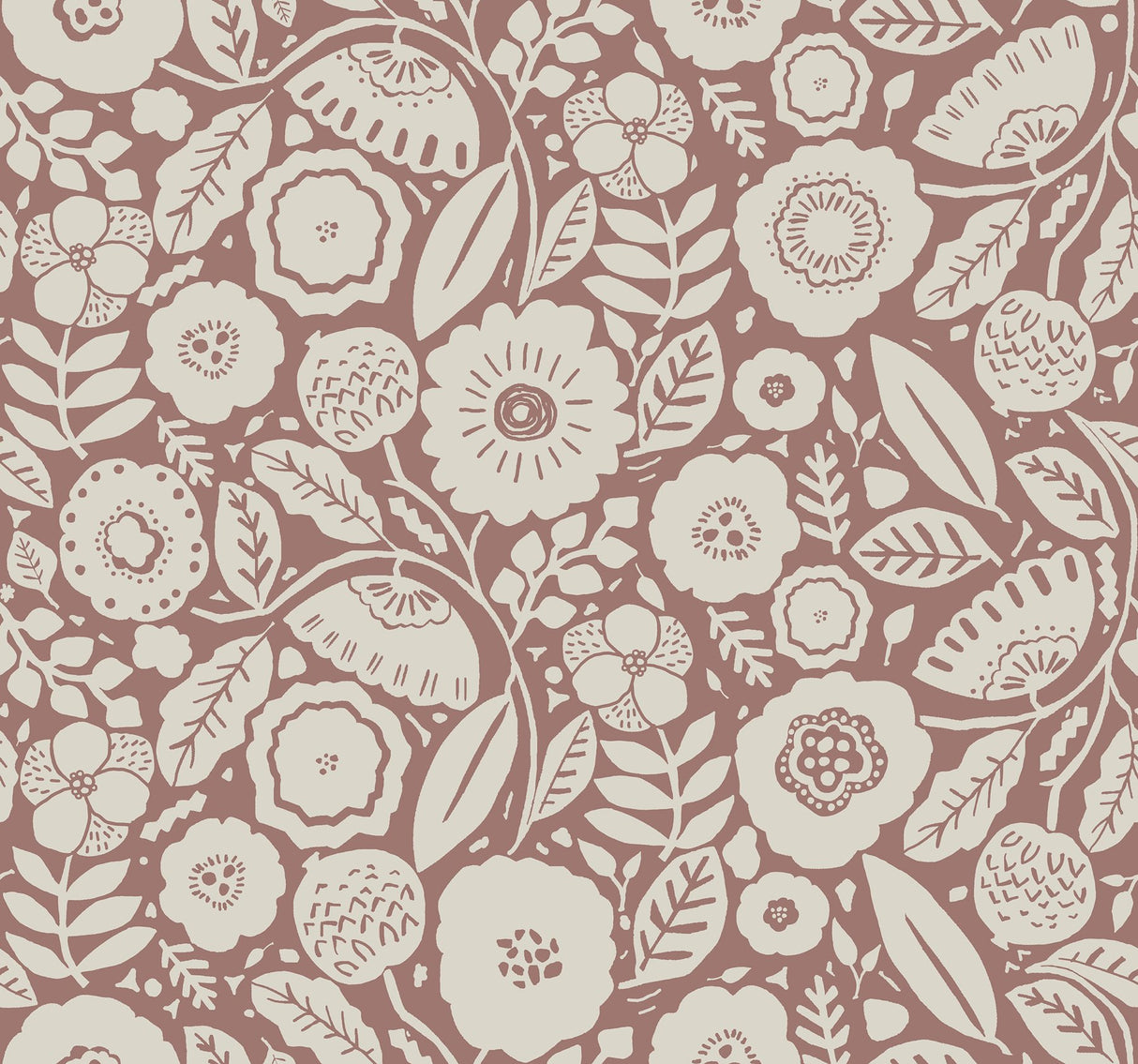 Camille Blossom Vintage Rose Wallpaper with Floral Trail Motif - York LM5391