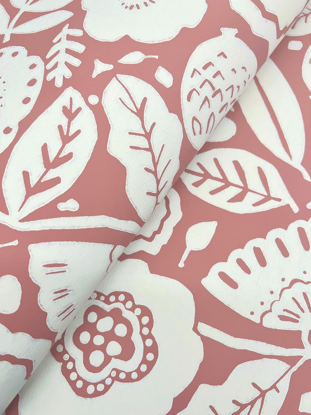 Camille Blossom Vintage Rose Wallpaper with Floral Trail Motif - York LM5391