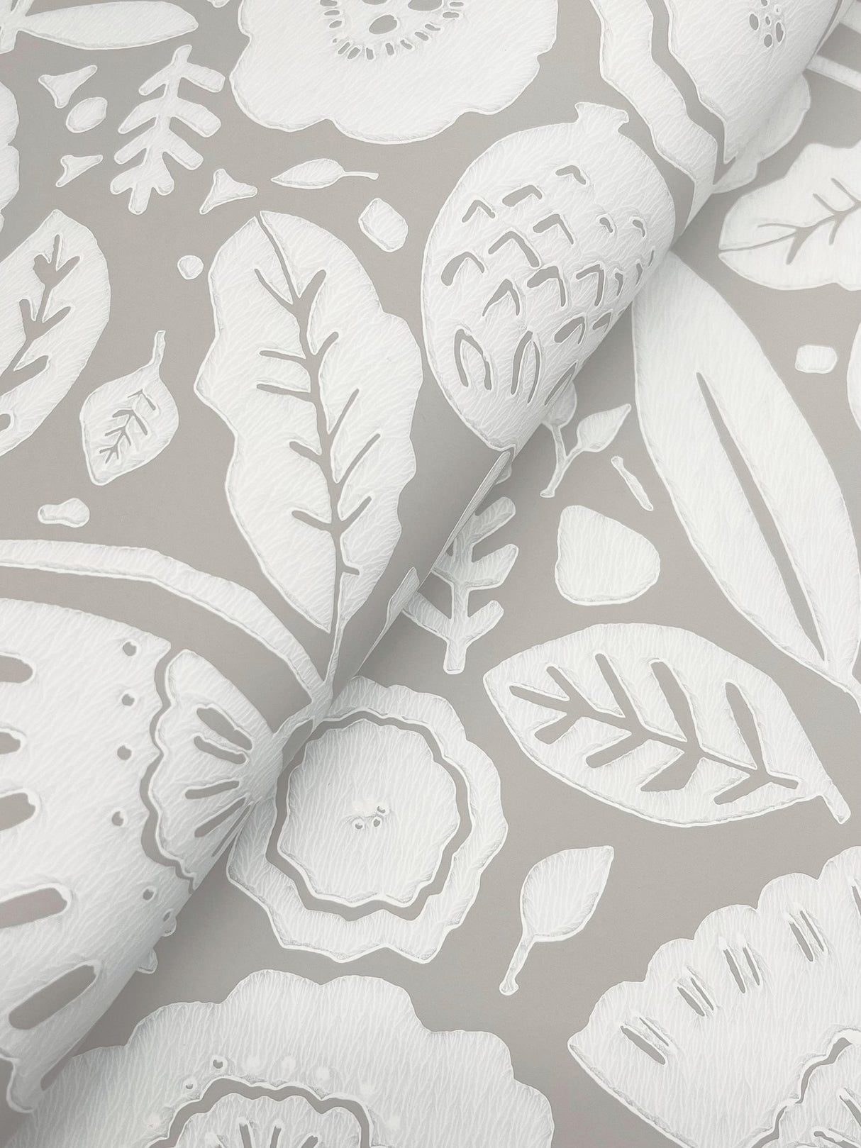 Camille Blossom Grey Wallpaper with Floral Feature Wall Pattern - York LM5393