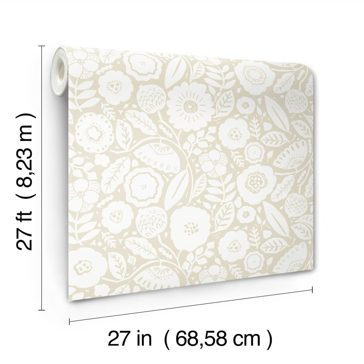 Camille Blossom Linen Wallpaper with Floral Feature Wall Pattern - York LM5394