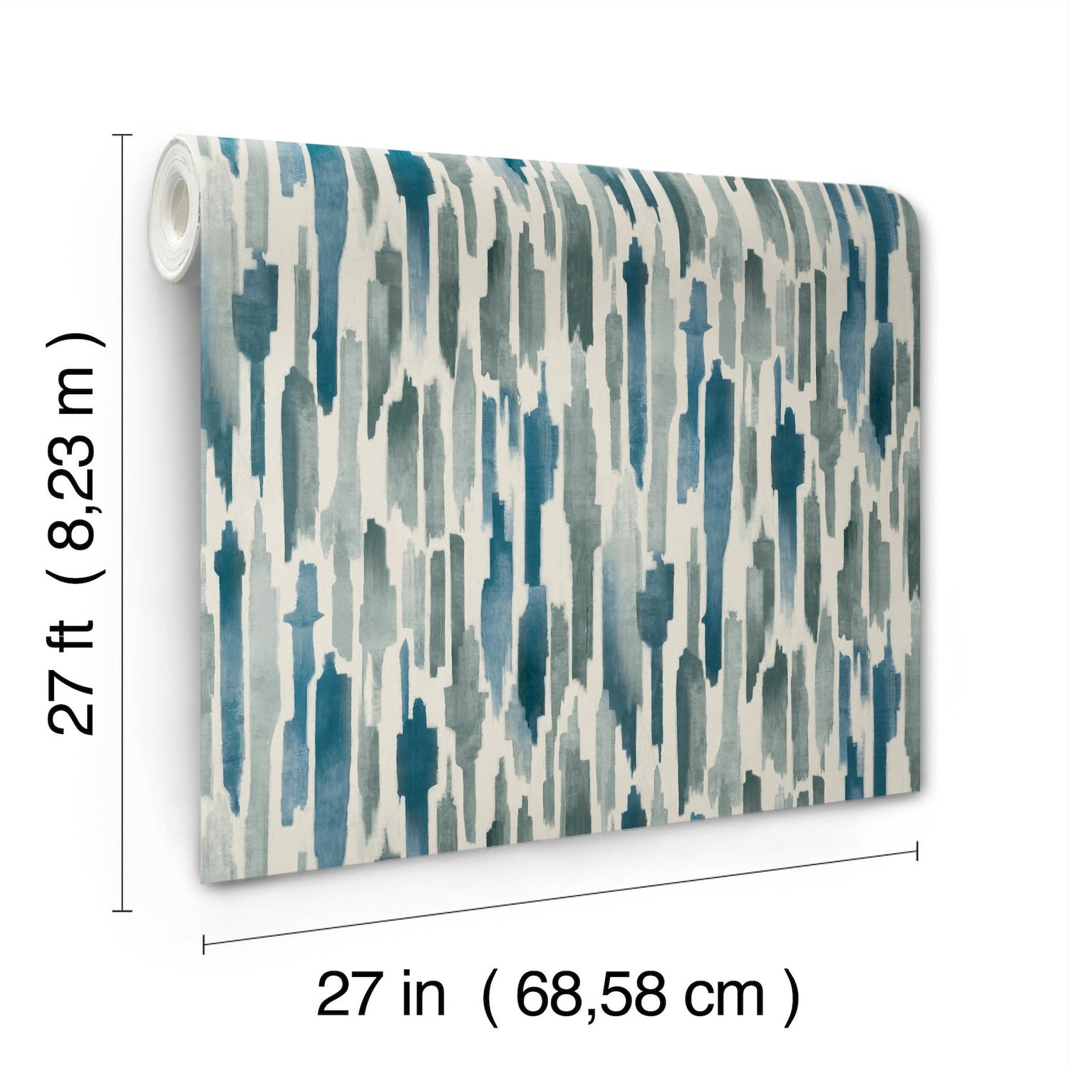 Pluie Ocean Blue Painterly Watercolor Wallpaper - York LM5401