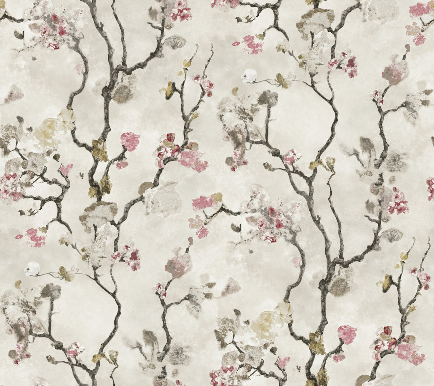 Avril Chinoiserie Rose Wallpaper with Traditional Floral Branch Motif - York LM5411