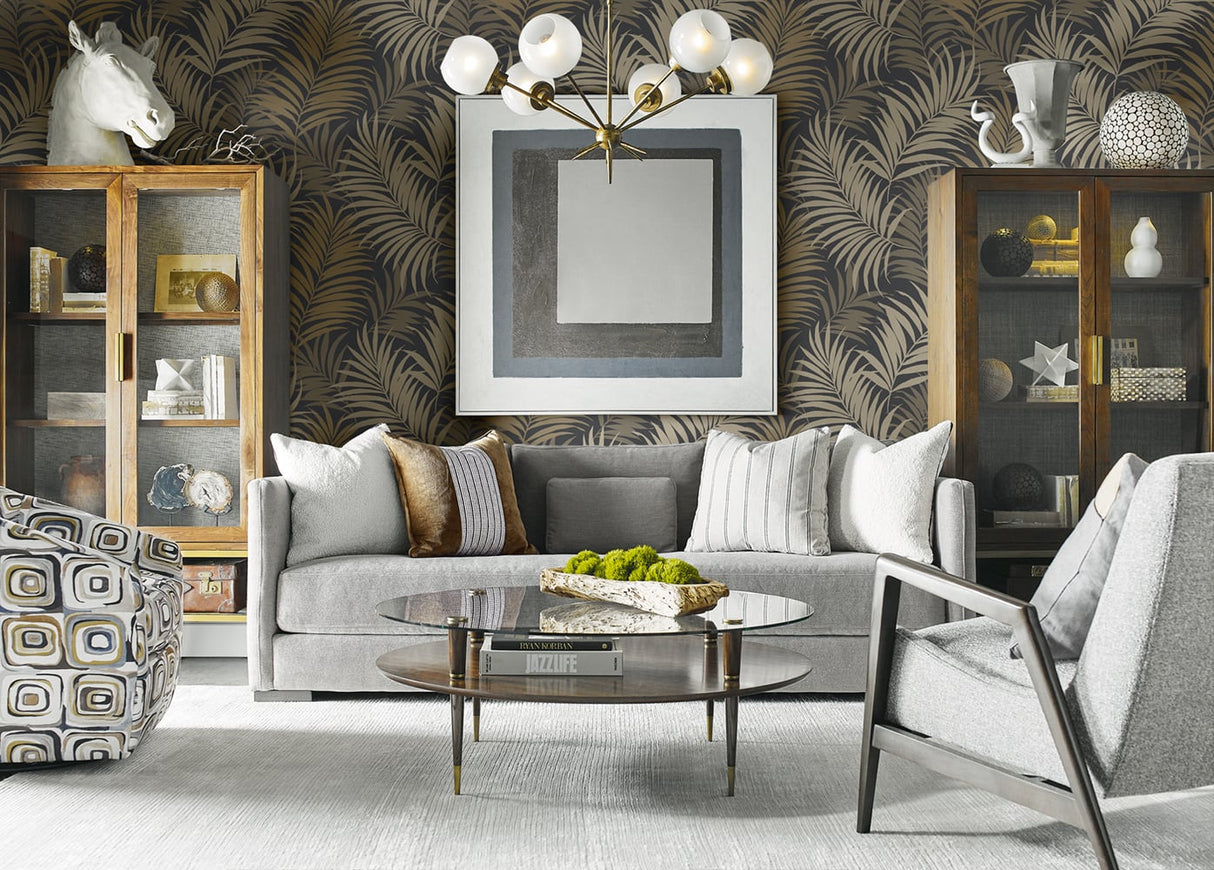 Via Palma Wrought Iron and Sand Dollar by Luxe Retreat Palm Leaf Wallpaper – Lillian August LN10110