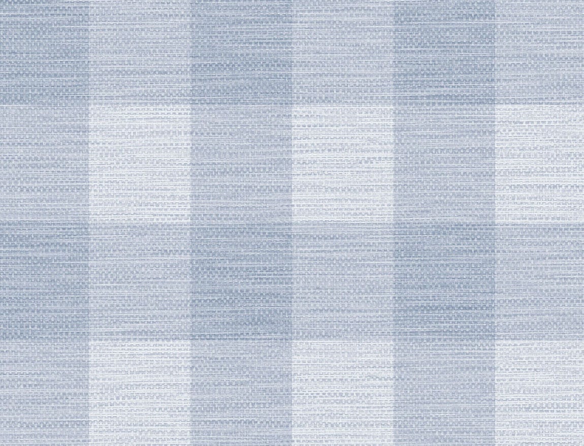 Rugby Gingham wallpaper in Carolina Blue with a matte finish and classic check pattern.