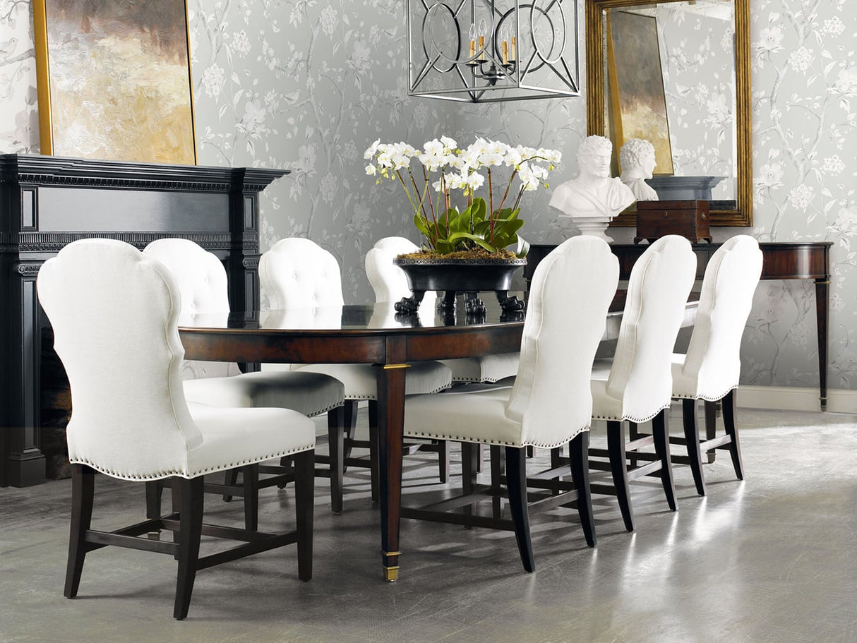 Southport Floral Trail Metallic Silver and Fog by Luxe Retreat Chinoiserie Floral Wallpaper – Lillian August LN11108