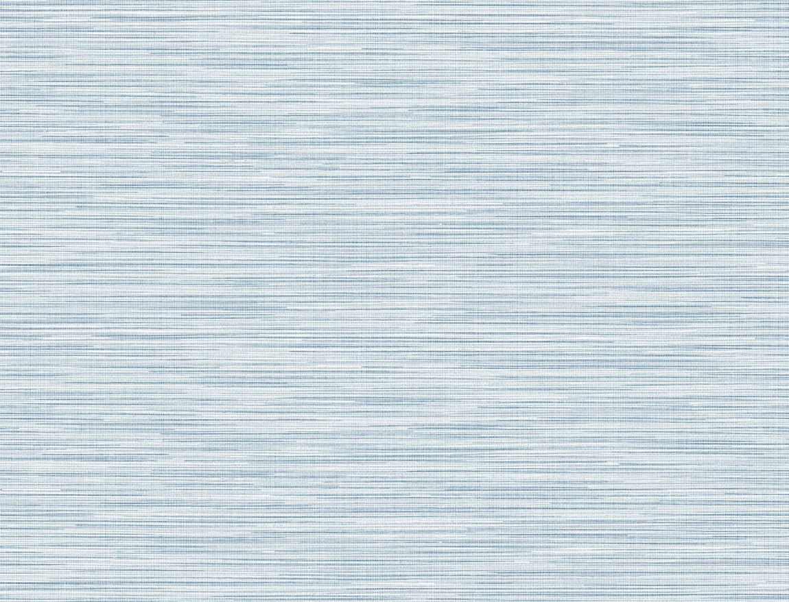 Reef Stringcloth textured grasscloth wallpaper in Blue Frost