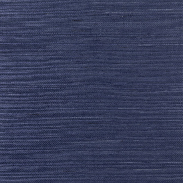 Indigo sisal grasscloth wallpaper with subtle horizontal woven texture.